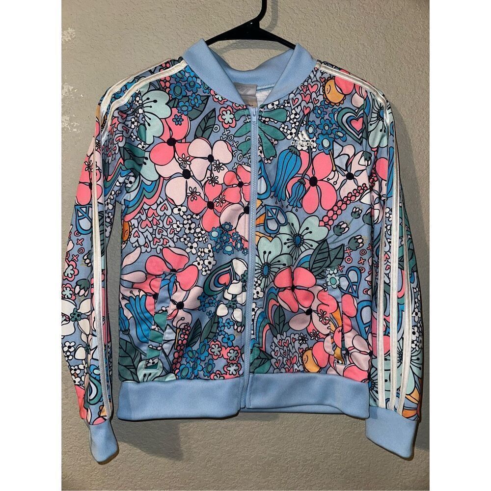 Adidas Floral Print Girls Jacket